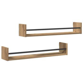 Wandregale 2 Stück Artisan Eiche 80x16x14 cm Spanplatte