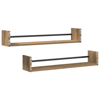 Wandregale 2 Stück Artisan Eiche 80x16x14 cm Spanplatte