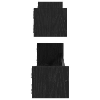Wandregale Set aus 2 Schwarz Eiche Holzwerkstoff Wandregale
