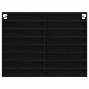Vitrine Schrank Schwarz Eiche 100x8,5x75 cm Holzwerkstoff