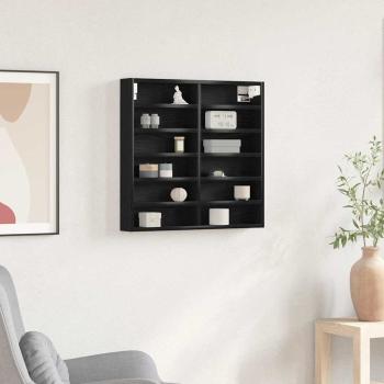 ARDEBO.de - Vitrine Schrank Schwarz Eiche 60x8,5x58 cm Holzwerkstoff