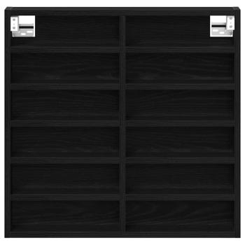 Vitrine Schrank Schwarz Eiche 60x8,5x58 cm Holzwerkstoff
