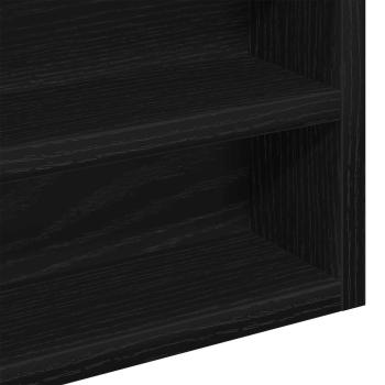 Vitrine Schrank Schwarz Eiche 60x8,5x58 cm Holzwerkstoff