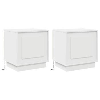 Nachttische Set von 2 Weiß Holzwerkstoff 44 x 34.5 x 45 cm