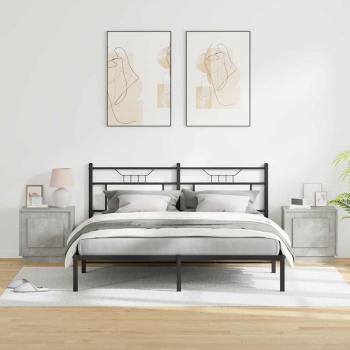 Nachttische Set aus 2 Beton Grau Holzwerkstoff 44 x 34.5 x 45 cm