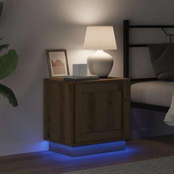 Nachttische mit LED-Lichtern 2 Stück Artisan Eiche 44x34,5x45 cm