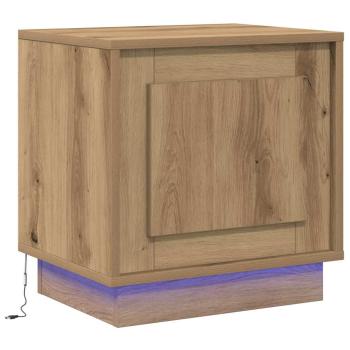Nachttische mit LED-Lichtern 2 Stück Artisan Eiche 44x34,5x45 cm