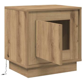 Nachttische mit LED-Lichtern 2 Stück Artisan Eiche 44x34,5x45 cm