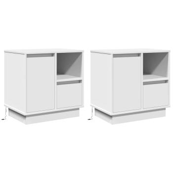 Weiß MDF Mittel Nachttisch Rechteckig Modern Schlank