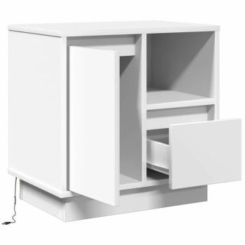 Weiß MDF Mittel Nachttisch Rechteckig Modern Schlank