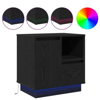 Schwarzeiche Holzwerkstoff Nachttisch Rechteckig Modern