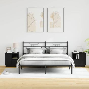 Schwarze Eiche Holzwerkstoff Mittel Nachttisch Rechteckig