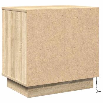 Nachttische mit LED 2 Stück Sonoma Eiche 50x34,5x50 cm