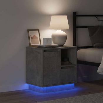 Betonhellgrau MDF Mittel Stauraum Nachttisch Rechteckig