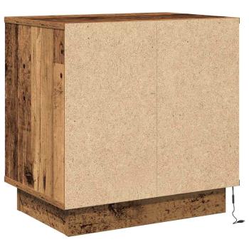 Nachttische mit LED-Lichtern 2 Stk. Altes Holz 50x34,5x50 cm