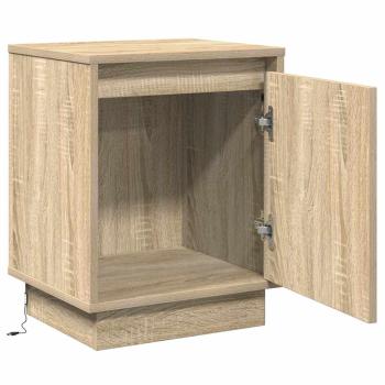 Nachttische Set aus 2 Sonoma Eiche Furnierter Holzwerkstoff