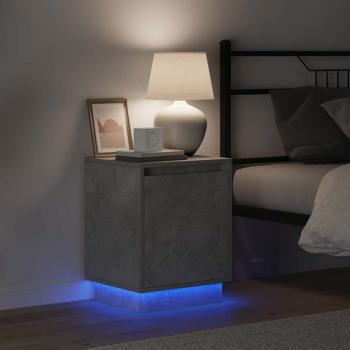 Nachttisch mit LED-Beleuchtung Beton Grau 39x34,5x50 cm
