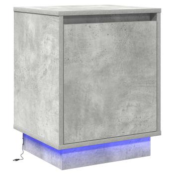 Nachttisch mit LED-Beleuchtung Beton Grau 39x34,5x50 cm