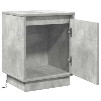 Nachttisch mit LED-Beleuchtung Beton Grau 39x34,5x50 cm