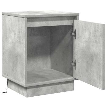 Nachttisch mit LED-Beleuchtung Beton Grau 39x34,5x50 cm