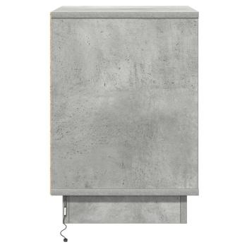 Nachttisch mit LED-Beleuchtung Beton Grau 39x34,5x50 cm
