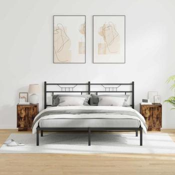 Nachttische Set aus 2 Geräucherte Eiche Werkstoff