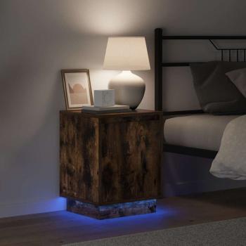 Nachttische Set aus 2 Geräucherte Eiche Werkstoff