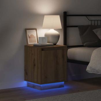 Nachttische Set von 2 Massivholz Eiche Spanplatte