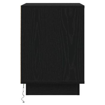 Nachttisch mit LED Lichtern Schwarz 39x34,5x50 cm