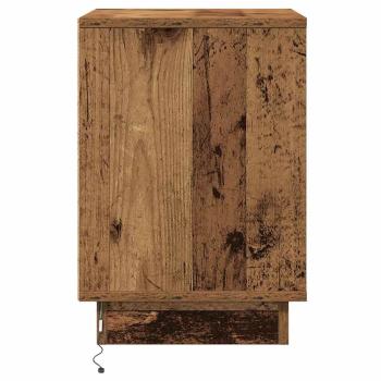 Nachttisch mit LED-Lichtern Altes Holz 39x34,5x50 cm