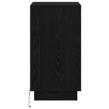 Nachttisch mit LED Schwarze Eiche 39x34,5x65 cm Holzwerkstoff