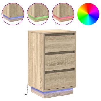 Nachttisch mit LED Sonoma Eiche 39x34,5x65 cm Holzwerkstoff