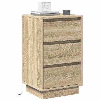 Nachttisch mit LED Sonoma Eiche 39x34,5x65 cm Holzwerkstoff