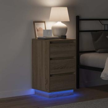 Nachttisch mit LED Sonoma Eiche 39x34,5x65 cm Holzwerkstoff