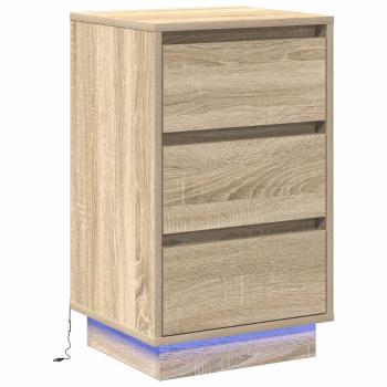 Nachttisch mit LED Sonoma Eiche 39x34,5x65 cm Holzwerkstoff