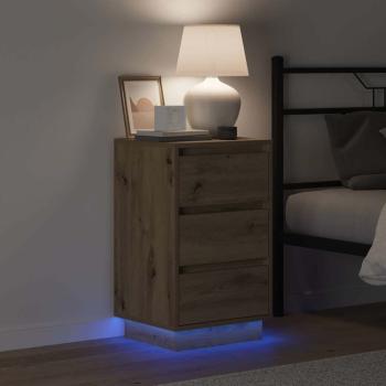 Nachttisch mit LED Artisan Eiche 39x34,5x65 cm Holzwerkstoff