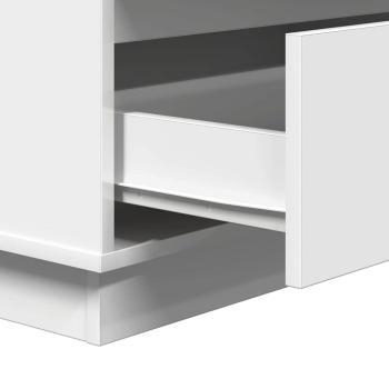 Nachttisch mit LED Weiß 71x34,5x75 cm Holzwerkstoff