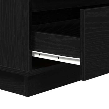 Nachttisch mit LED Schwarz Eiche 71x34,5x75 cm Holzwerkstoff