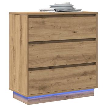 Nachttisch mit LED Artisan Eiche 71x34,5x75 cm Holzwerkstoff