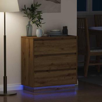 Nachttisch mit LED Artisan Eiche 71x34,5x75 cm Holzwerkstoff