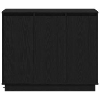 Sideboard mit LED in Schwarz und Eiche, 90x32x75 cm, aus Holzwerkstoff
