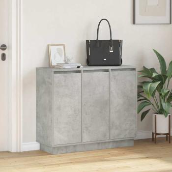 Sideboard mit LED in Beton Grau, 90x32x75 cm, aus Holzwerkstoff