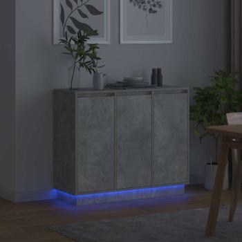 Sideboard mit LED in Beton Grau, 90x32x75 cm, aus Holzwerkstoff