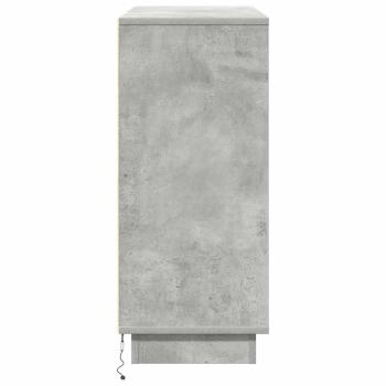 Sideboard mit LED in Beton Grau, 90x32x75 cm, aus Holzwerkstoff