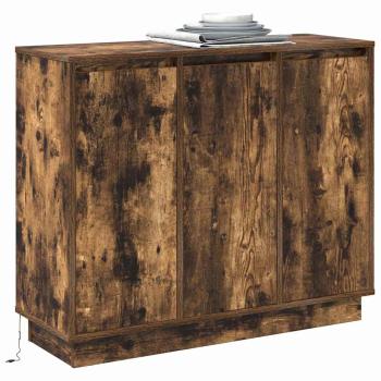 Sideboard mit LED in Raucheiche 90x32x75 cm aus Holzwerkstoff