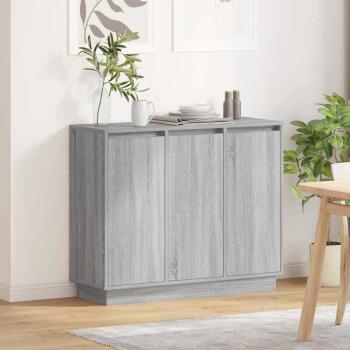 ARDEBO.de - Sideboard mit LED in Grau Sonoma, 90x32x75 cm, aus Holzwerkstoff