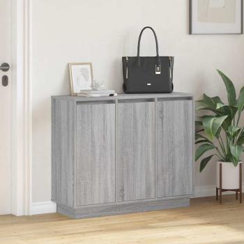 Sideboard mit LED in Grau Sonoma, 90x32x75 cm, aus Holzwerkstoff