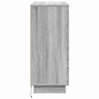 Sideboard mit LED in Grau Sonoma, 90x32x75 cm, aus Holzwerkstoff