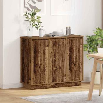ARDEBO.de - Sideboard mit LED aus alter Eiche 90x32x75 cm, Ingenieurholz