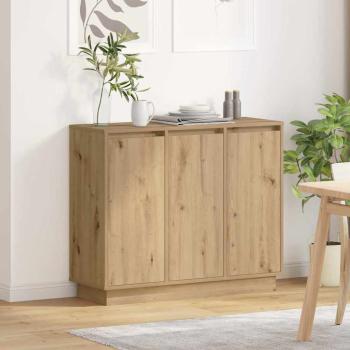 ARDEBO.de - Sideboard mit LED in Artisan Eiche 90x32x75 cm aus Ingenieurholz